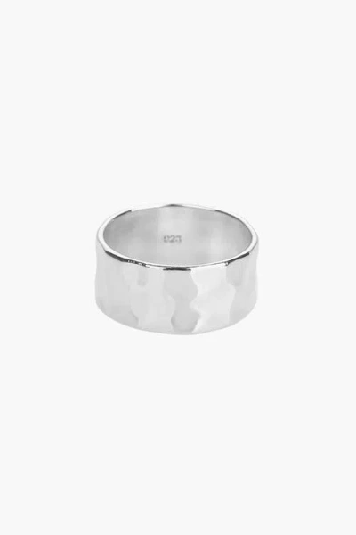 Bearfruit Jewelry Sterling Silver 18k Gold Plated Skye Hammered Band Ring