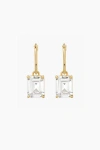 Bearfruit Jewelry Sterling Silver 18k Gold Plated Sparkle Dangling Pendant Hoop Earrings