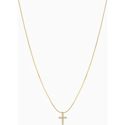 Bearfruit Jewelry Sterling Silver 18k Gold Plated Weiss Cross Necklace