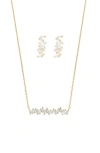 Bearfruit Jewelry Sterling Silver 18k Gold Plated Zig Zag Necklace & Stud Earrings Set