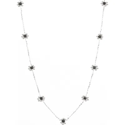 Bearfruit Jewelry Sterling Silver Dari Onyx Flower Necklace