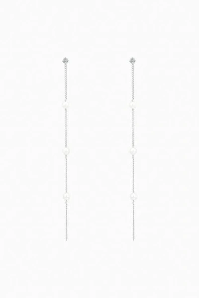Bearfruit Jewelry Sterling Silver Infinite Cultured Pearl Drop Earrings
