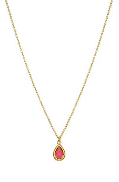 Bearfruit Jewelry Teardrop Birthstone Necklace Dainty Personalized Gemstone Gift In Multi