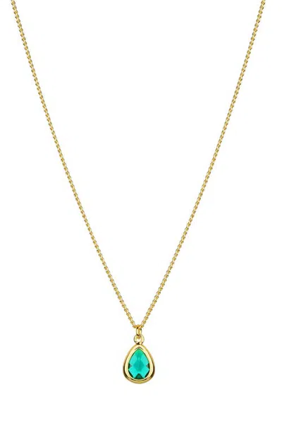 Bearfruit Jewelry Teardrop Birthstone Necklace Dainty Personalized Gemstone Gift In Green