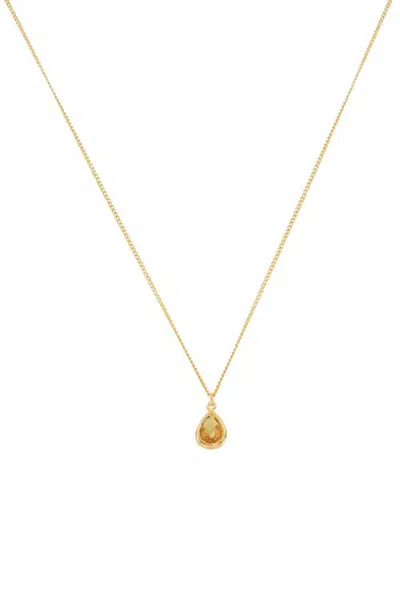 Bearfruit Jewelry Teardrop Birthstone Necklace Dainty Personalized Gemstone Gift In Gold