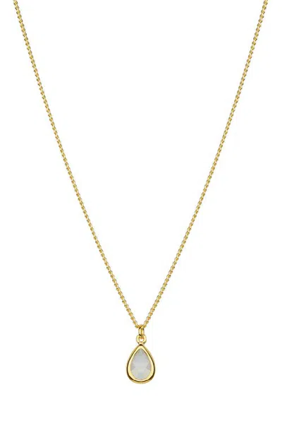 Bearfruit Jewelry Teardrop Birthstone Necklace Dainty Personalized Gemstone Gift In Gold
