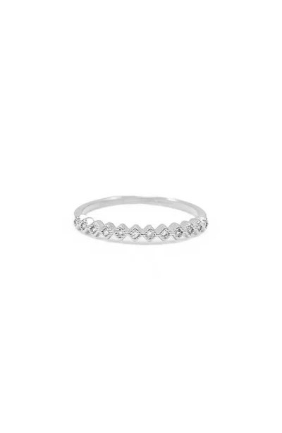 Bearfruit Jewelry Thin Crystal Band Ring In Silver