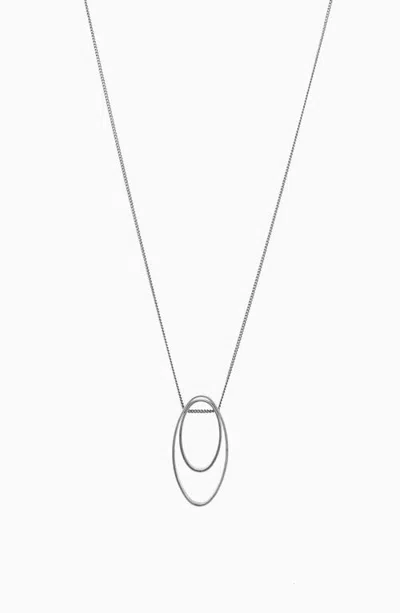 Bearfruit Jewelry Willow Double Circle Pendant Necklace Long Geometric Jewelry In Dark Grey