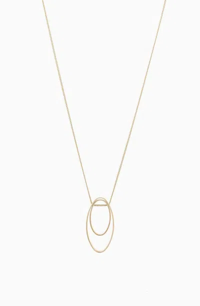 Bearfruit Jewelry Willow Double Circle Pendant Necklace Long Geometric Jewelry In Gold