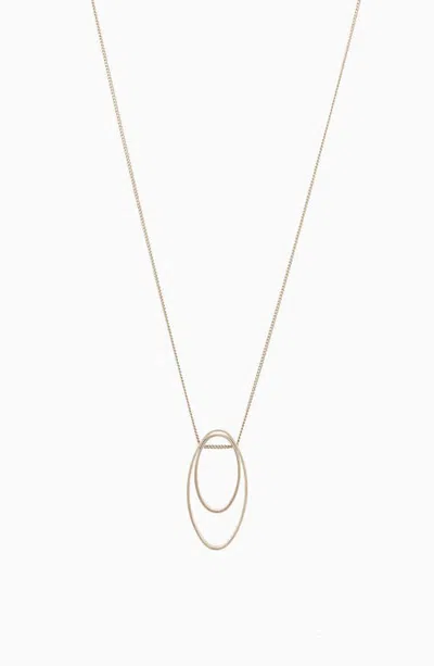 Bearfruit Jewelry Willow Double Circle Pendant Necklace Long Geometric Jewelry In Gold