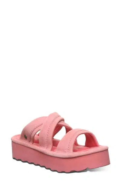 Bearpaw Altitude Platform Slide Sandal In Pink