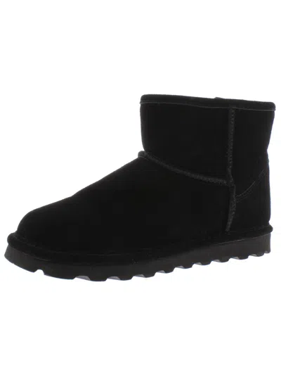 Bearpaw Alyssa Womens Suede Cold Weather Shearling Boots In Black Ii