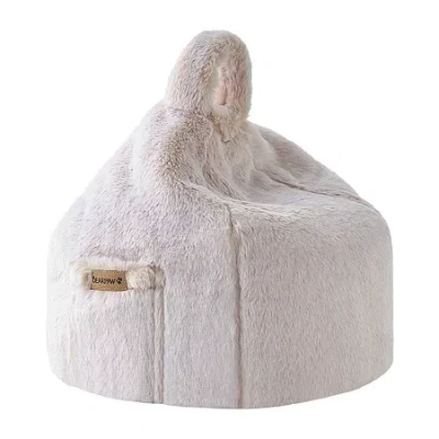 Bearpaw Artesia Lap Pouf Round Throw Pillow In White
