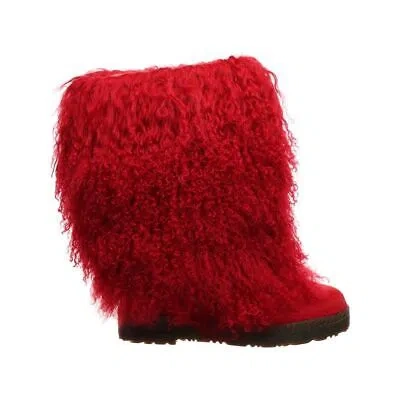 Pre-owned Bearpaw Boetis Ii Women's Fur Boots Red - 7 Medium