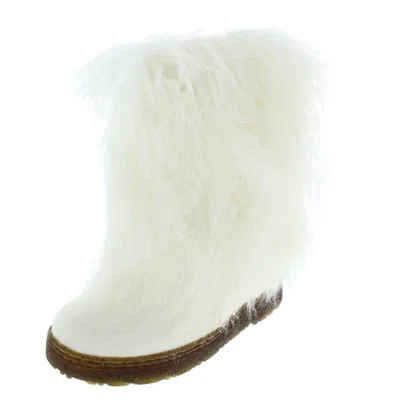 Bearpaw Boetis Ii Womens Fur Wool Lined Mid-calf Boots In White