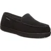 Bearpaw Brian Suede Faux Fur Wool Blend Lined Slipper In Black