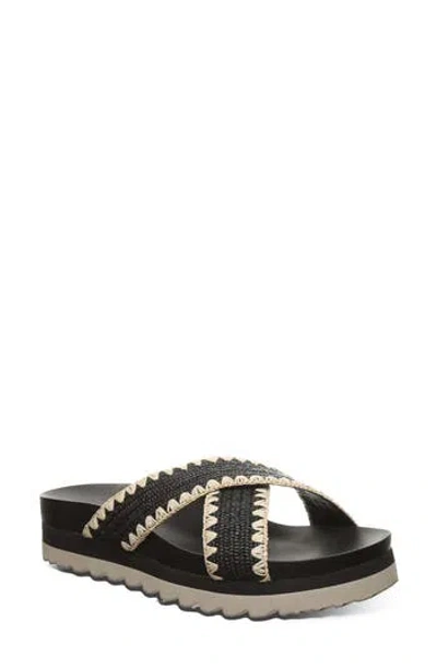 Bearpaw Carina Faux Leather Slide Sandal (women) In Black