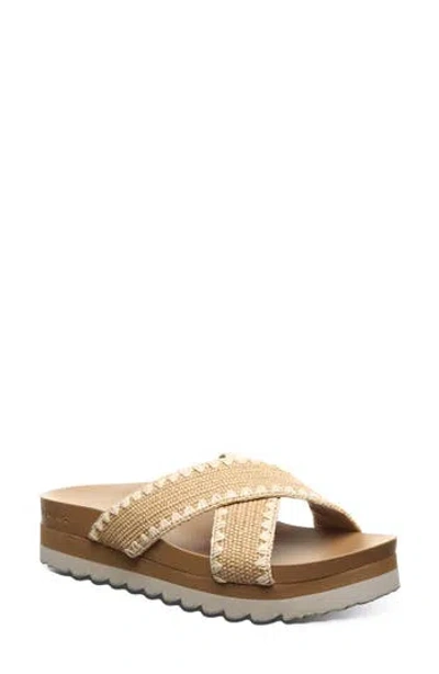 Bearpaw Carina Faux Leather Slide Sandal (women) In Neutral