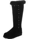 BEARPAW DOROTHY WOMENS SUEDE WOOL BLEND LINING KNEE-HIGH BOOTS