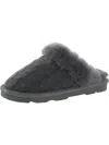 BEARPAW EFFIE WOMENS BOUCLE SHEEPSKIN MULE SLIPPERS