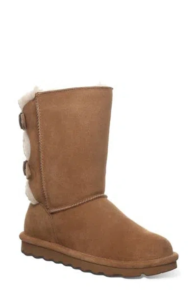 Bearpaw Eloise Faux Fur Buckled Strap Boot In Hickory/champage