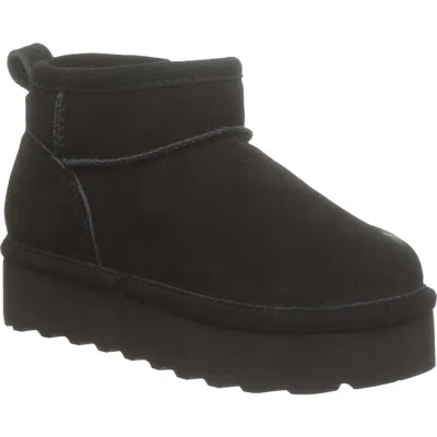 Bearpaw Kids' Retro Shorty Faux Fur Platform Boot In Black
