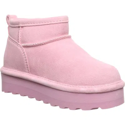 Bearpaw Kids' Retro Shorty Faux Fur Platform Boot In Prism Pink