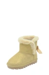 Bearpaw Kids' Suede Faux Fur Lined Boot In Animal Print
