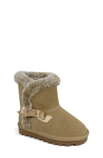 Bearpaw Kids' Suede Faux Fur Lined Boot In Brown