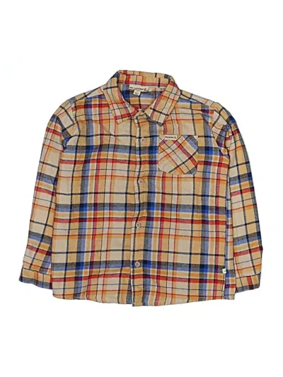 Pre-owned Bearpaw Kids' Long Sleeve Button Down Shirt In Brown