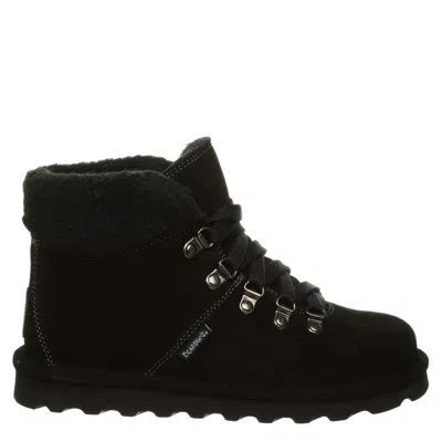 Bearpaw Marta Womens Winter Boots Black Suede Lace Up Ankle Boots Jobb2028