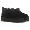 Bearpaw Retro Super Shorty 3051w-011 Boots Women Black Suede Snow Jobb1242 In Black