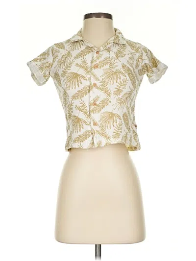 Pre-owned Bearpaw Short Sleeve Blouse In Gold