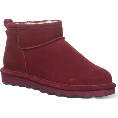 Bearpaw Shorty Genuine Shearling Lined Bootie In Burgundy