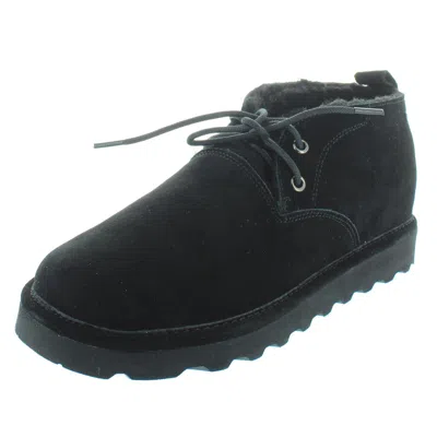 Bearpaw Spencer Mens Suede Wool Lined Chukka Boots In Black