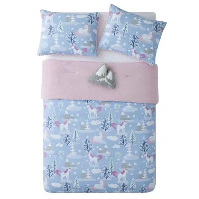 Bearpaw Unicorn 4 Piece Toddler Bedding Set In Blue