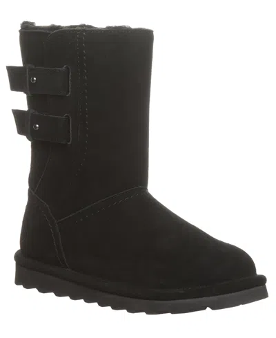 Bearpaw Women's Aurelia Suede Winter Round Toe Boots In Black