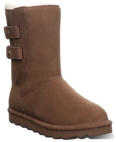 Bearpaw Women's Aurelia Suede Winter Round Toe Boots In Cocoa