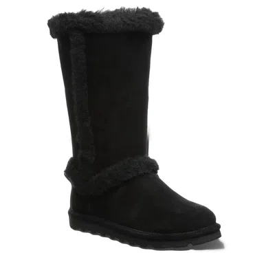 Bearpaw Women's  Kendall Boots Black Sheepskin Round Toe Pull-on Zap1326