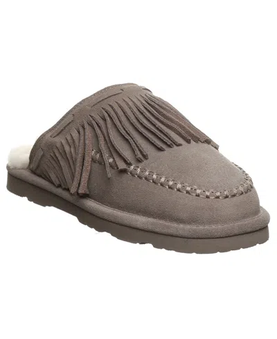 Bearpaw Women's Briony Fringe Detail Scuff Slippers In Morel