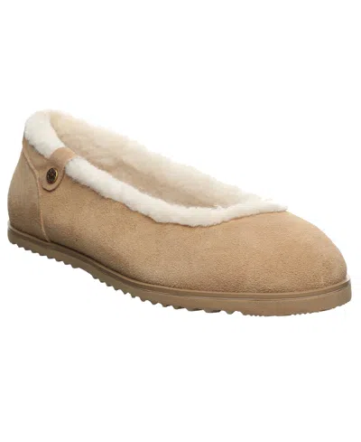 BEARPAW WOMEN'S DELPHI FAUX FUR TRIM BALLET FLATS