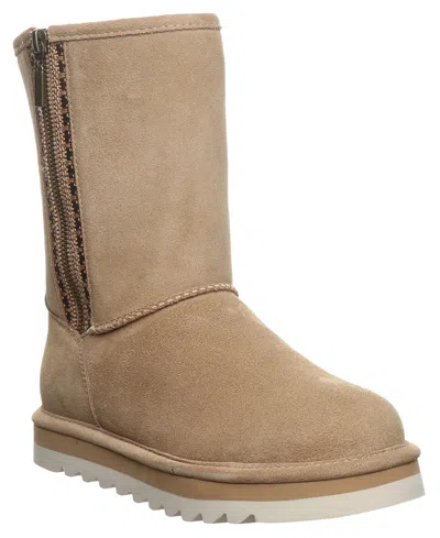 Bearpaw Women's Kimia Platform Side Zipper Short Boots In Brown
