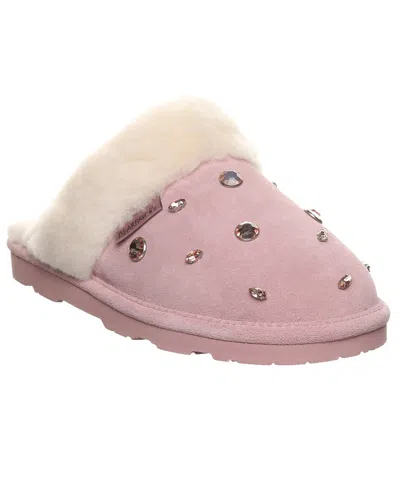 BEARPAW WOMEN'S LOKI NOVA EMBELLISHED SUEDE SCUFF SLIPPERS