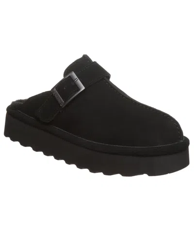 Bearpaw Women's Moxie Platform Suede Slip-on Clogs In Black
