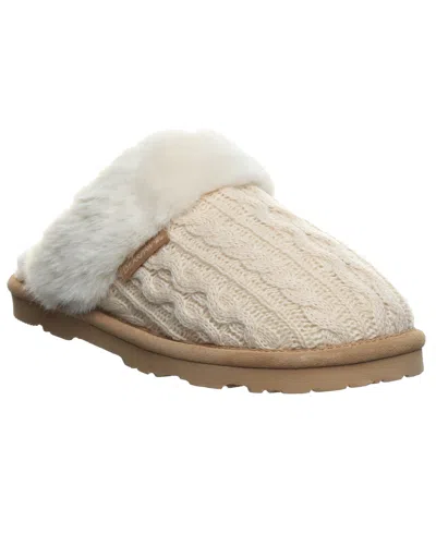 Bearpaw Women's Rumie Cable Knit Slip-on Slippers In White