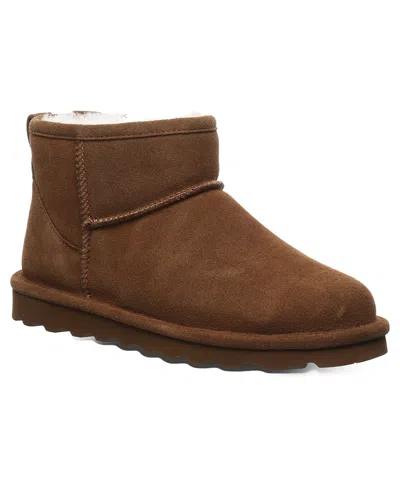 Bearpaw Women's Shorty Round Toe Suede Booties In Brown