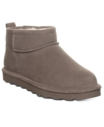 Bearpaw Women's Shorty Round Toe Suede Booties In Gray