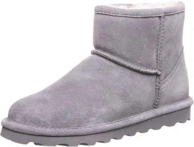 Bearpaw Womens Alyssa Charcoal Fur Ankle Boot - Grey - 12 In Gray