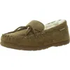 Bearpaw Womens Bow Leather Loafer Slippers In Multi