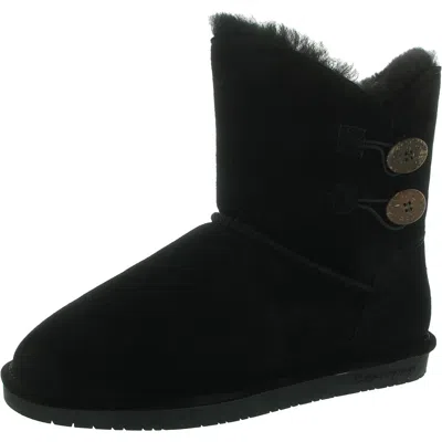 Bearpaw Womens Lined Suede Winter & Snow Boots In Black